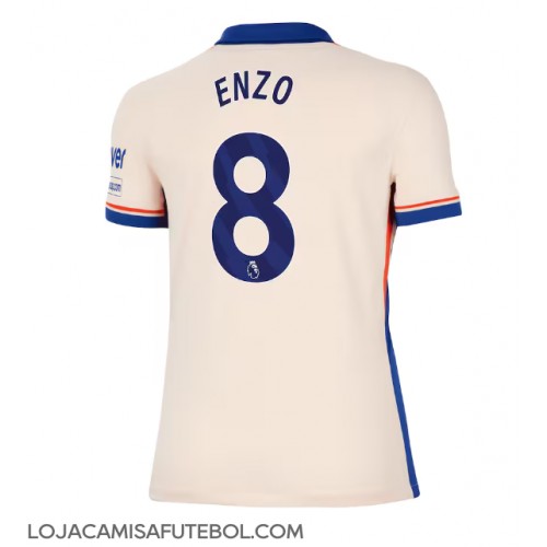 Camisa de Futebol Chelsea Enzo Fernandez #8 Equipamento Secundário Mulheres 2024-25 Manga Curta